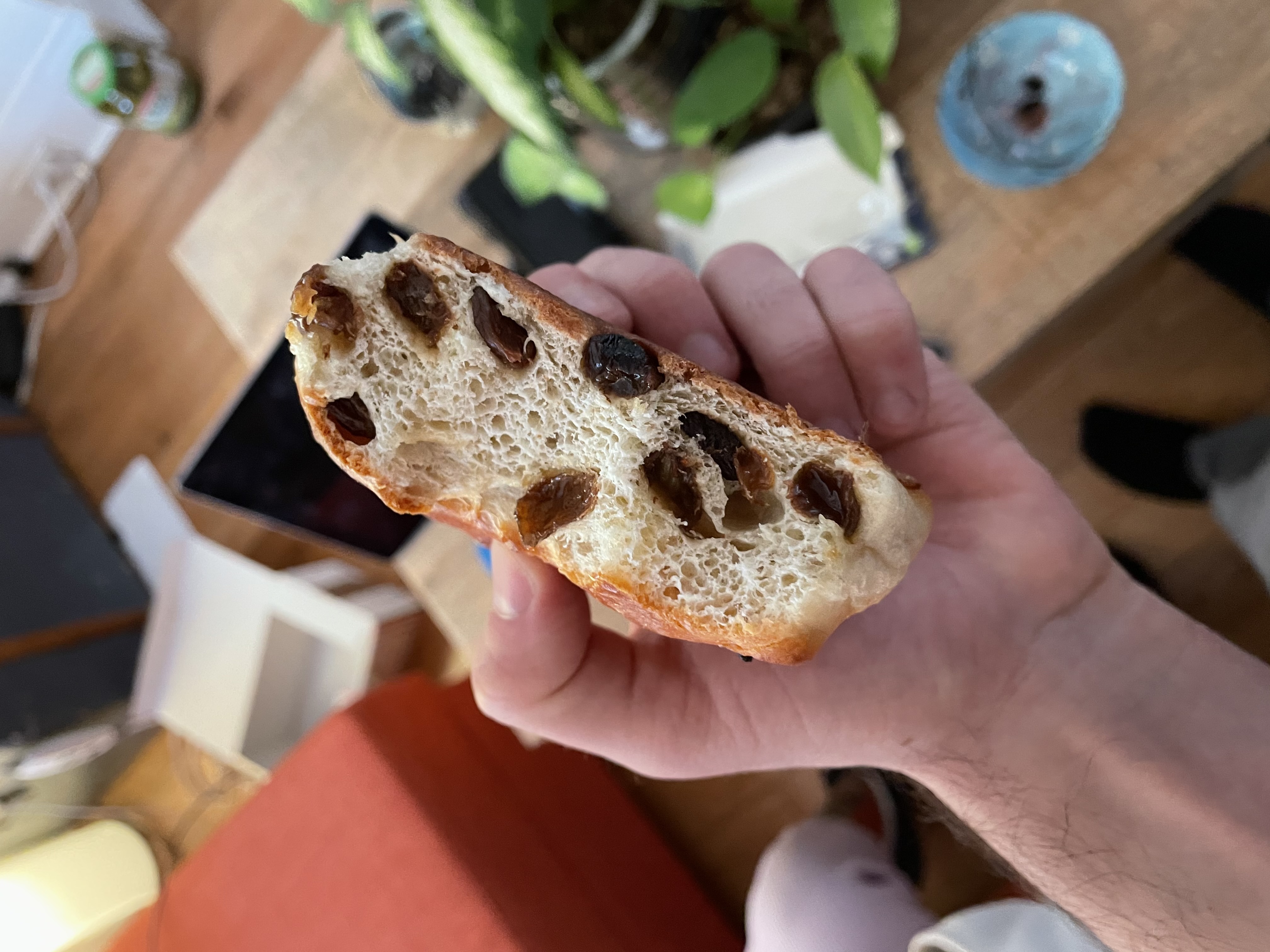 Finished roll showing soft, fluffy interior